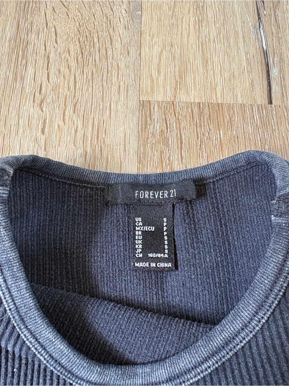 Washed Black Ribbed Tank Crop Top - Picture 4 of 5